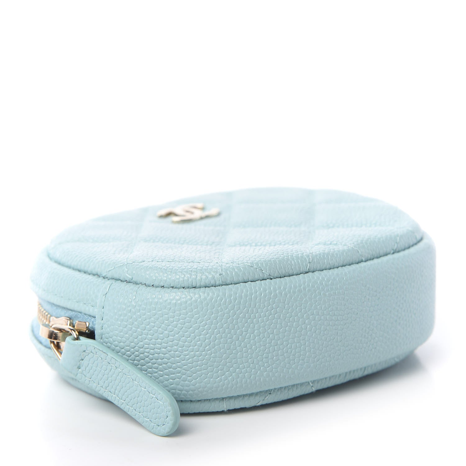 Chanel Caviar Quilted Zip Around Classic Coin Purse Light Blue 4 of 8