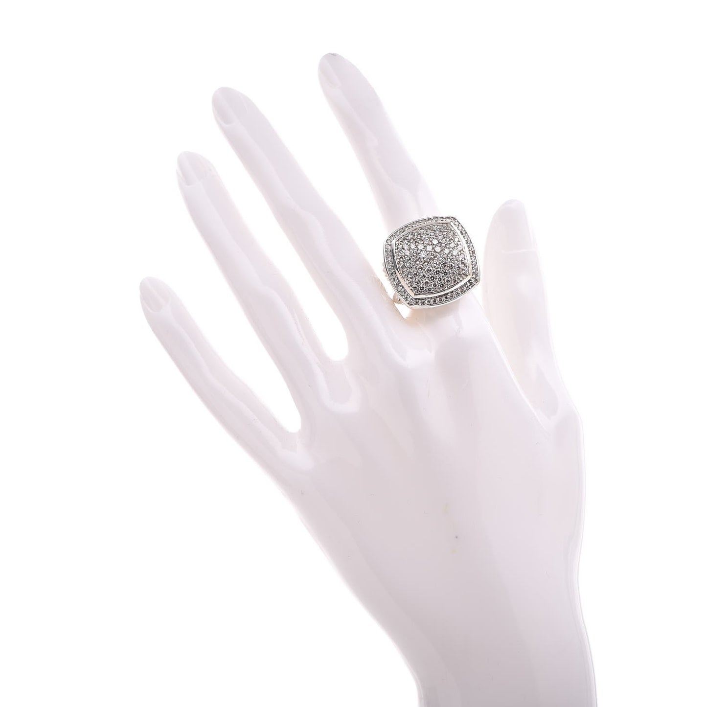 Sterling Silver Diamond 17mm Albion Pave Ring 51 5.75