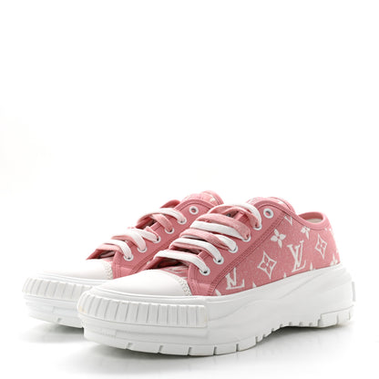 Louis Vuitton Denim Monogram Squad Sneakers 39 Pink 3 of 8