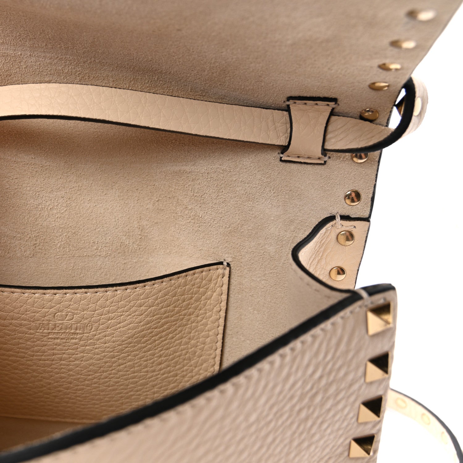 Valentino Garavani Pebbled Calfskin Medium Rockstud Flip Lock Crossbody Bag Light Ivory 6 of 9