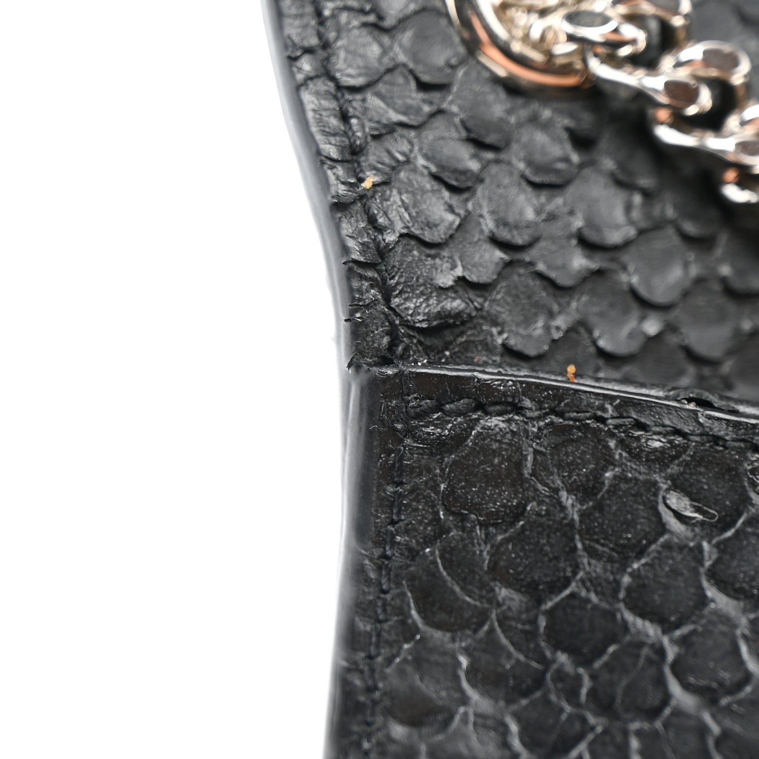 Saint Laurent Snakeskin Medium Classic Monogram Kate Tassel Satchel Black 13 of 15