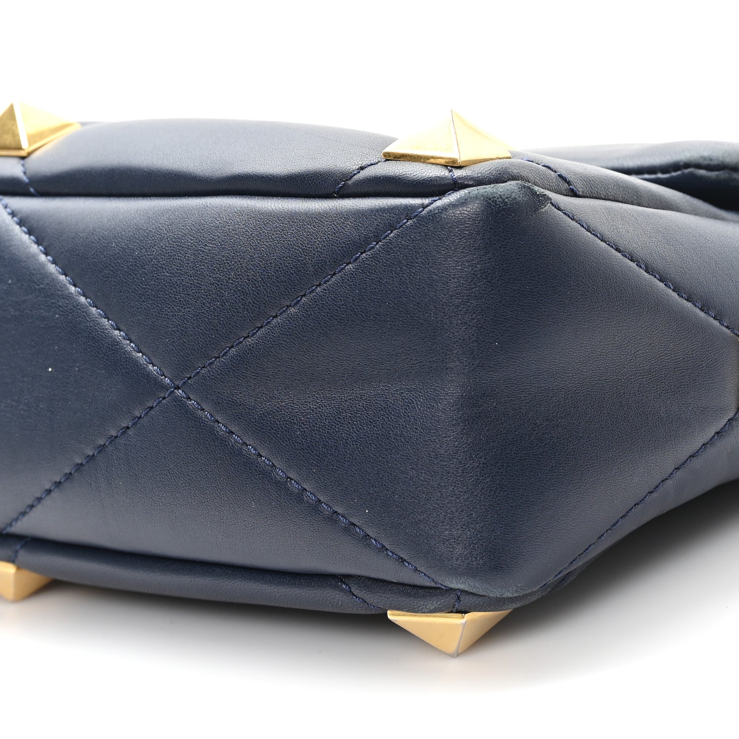 Valentino Garavani Nappa Large Roman Stud Shoulder Bag Marine 9 of 13