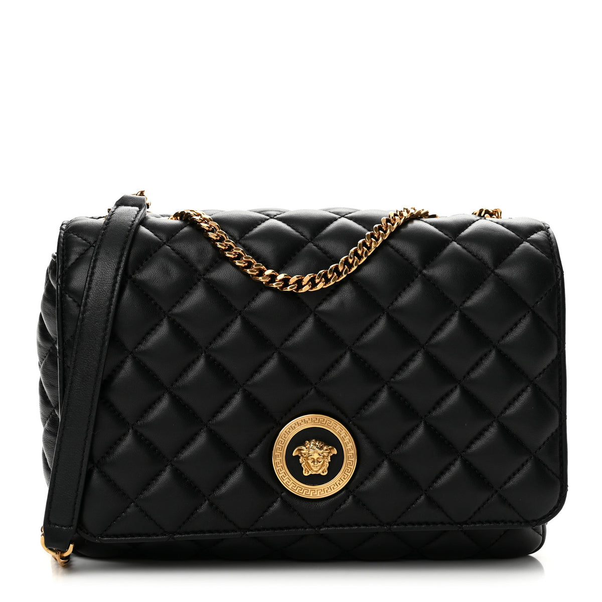 Versace Nappa Quilted La Medusa Chain Crossbody Black 1 of 12