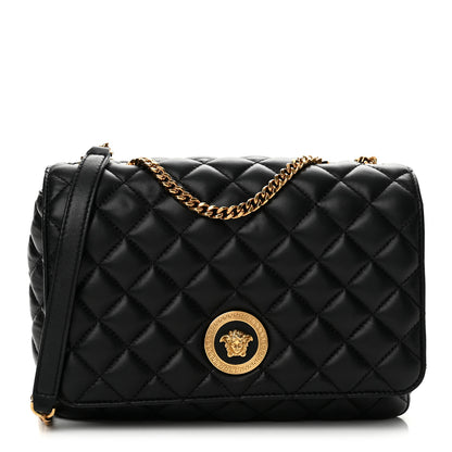 Versace Nappa Quilted La Medusa Chain Crossbody Black 1 of 12