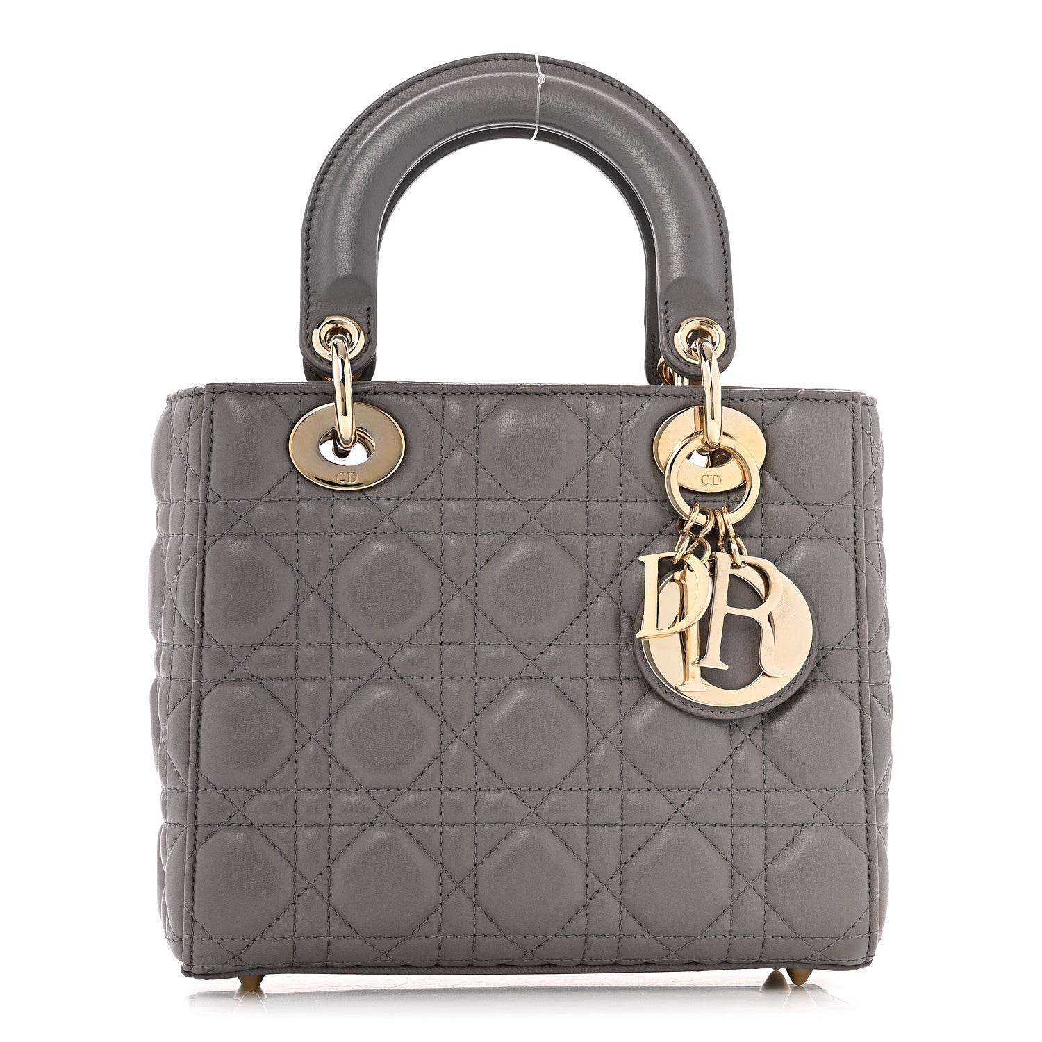 Christian Dior Lambskin Cannage Small Lady Dior Grey 1 of 17