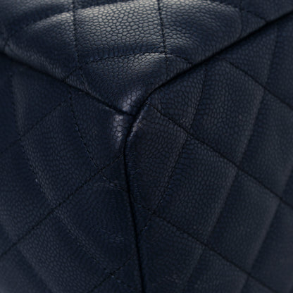 Chanel Grained Calfskin Quilted Medium CC Chain Bucket Drawstring Bag Blue 9 of 13