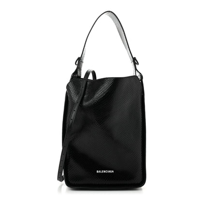 Balenciaga Extra Supple Calfskin Snakeskin Embossed Calfskin Small Tool 2.0 North-South Tote Black 1 of 11