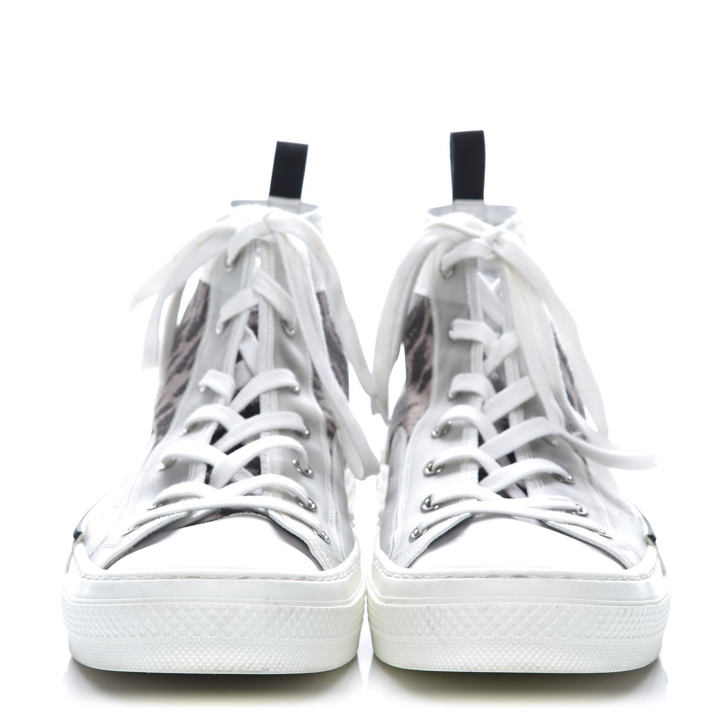 Christian Dior Canvas Leopard Print Mens B23 High Top Sneakers 45 White 2 of 10