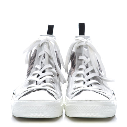 Christian Dior Canvas Leopard Print Mens B23 High Top Sneakers 45 White 2 of 10