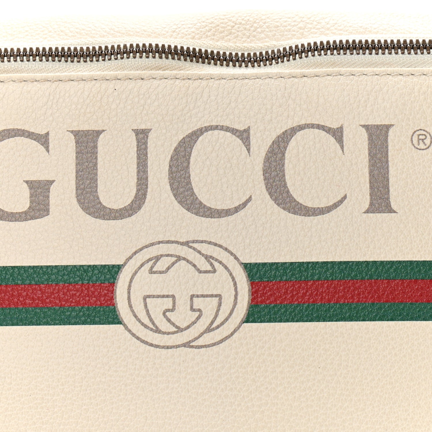 Gucci Grained Calfskin Logo Belt Bag White 8 of 10