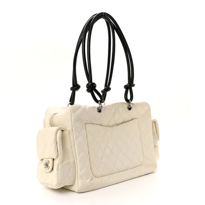 Chanel Calfskin Quilted Large Cambon Multipocket Reporter White 3 of 13