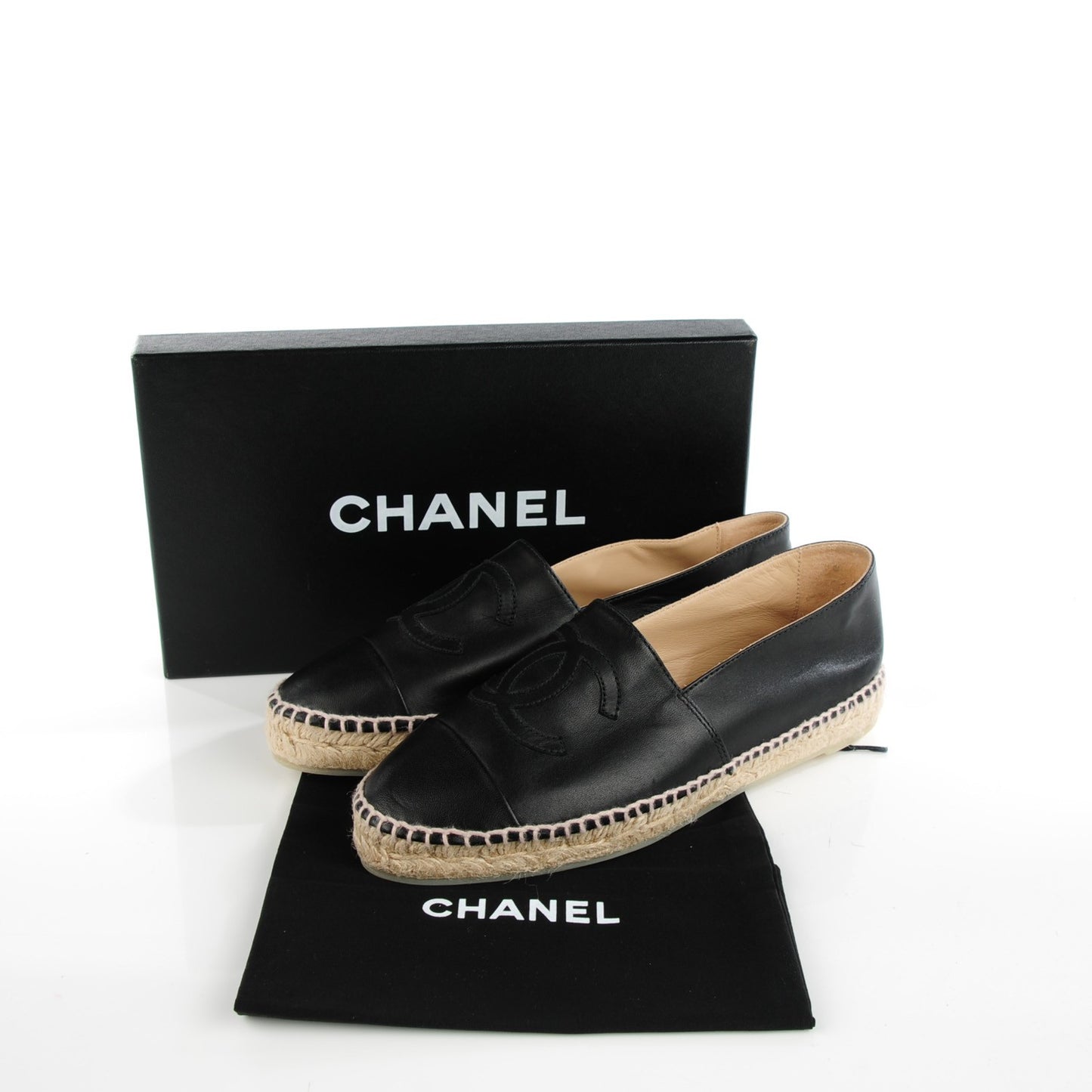 Lambskin CC Espadrilles 39 Black
