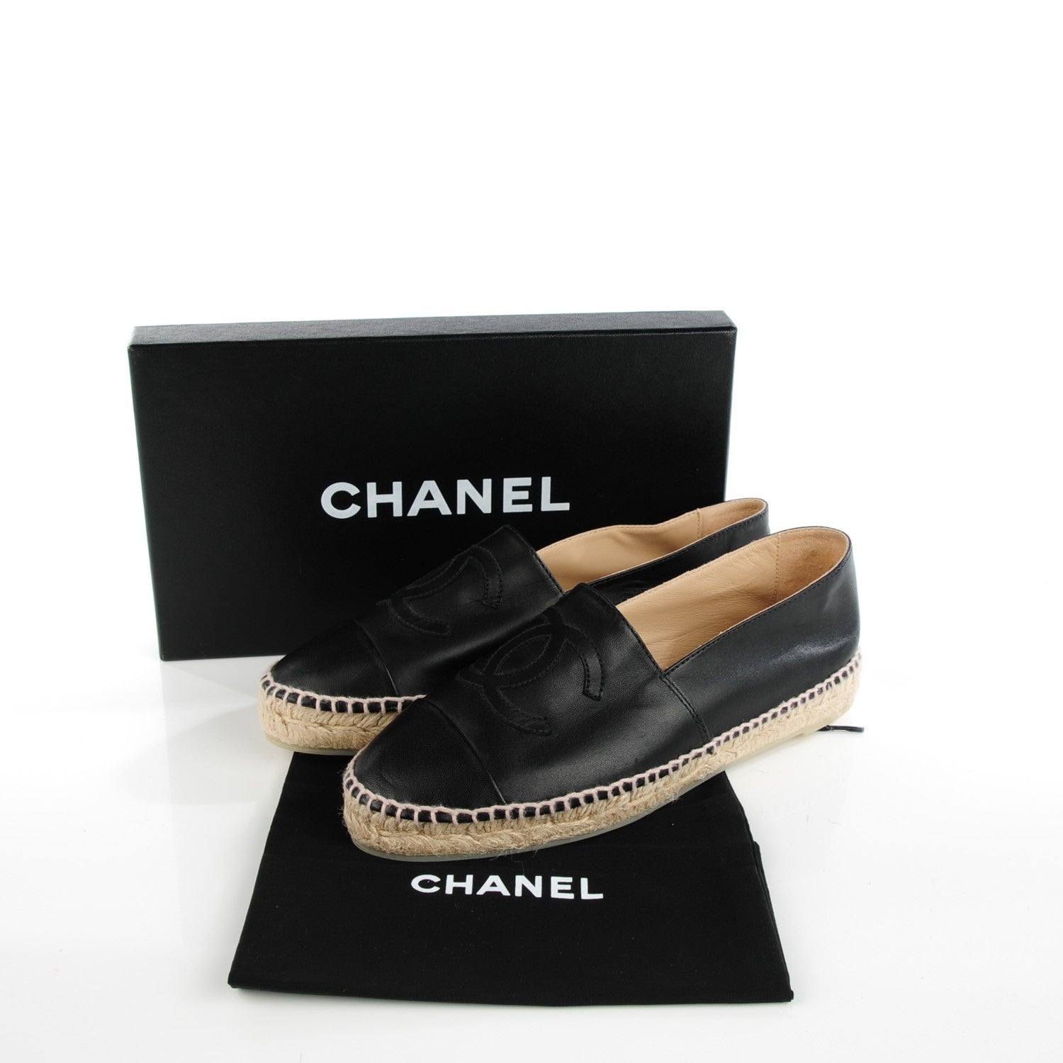 Chanel Lambskin CC Espadrilles 39 Black 5 of 9
