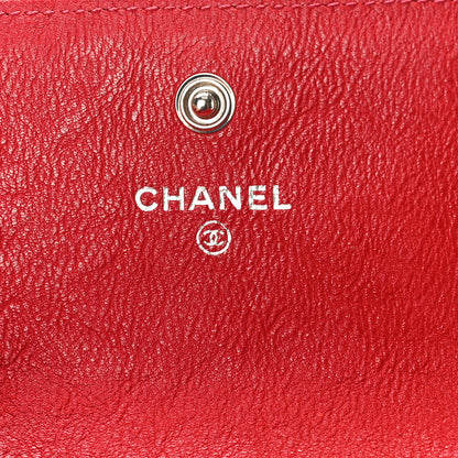 Chanel Calfskin Quilted Boy Chain Around Flap Wallet Red 6 of 8