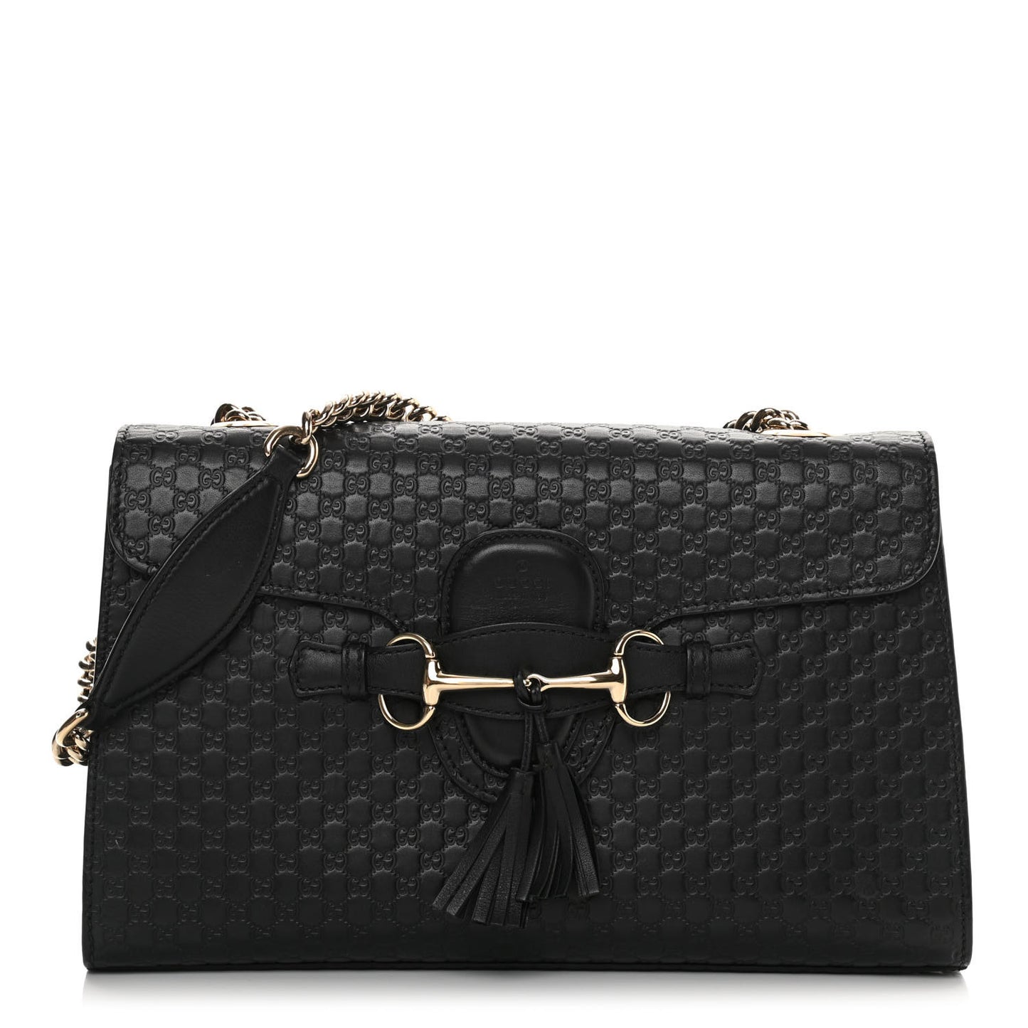 Microguccissima Medium Emily Chain Shoulder Bag Black