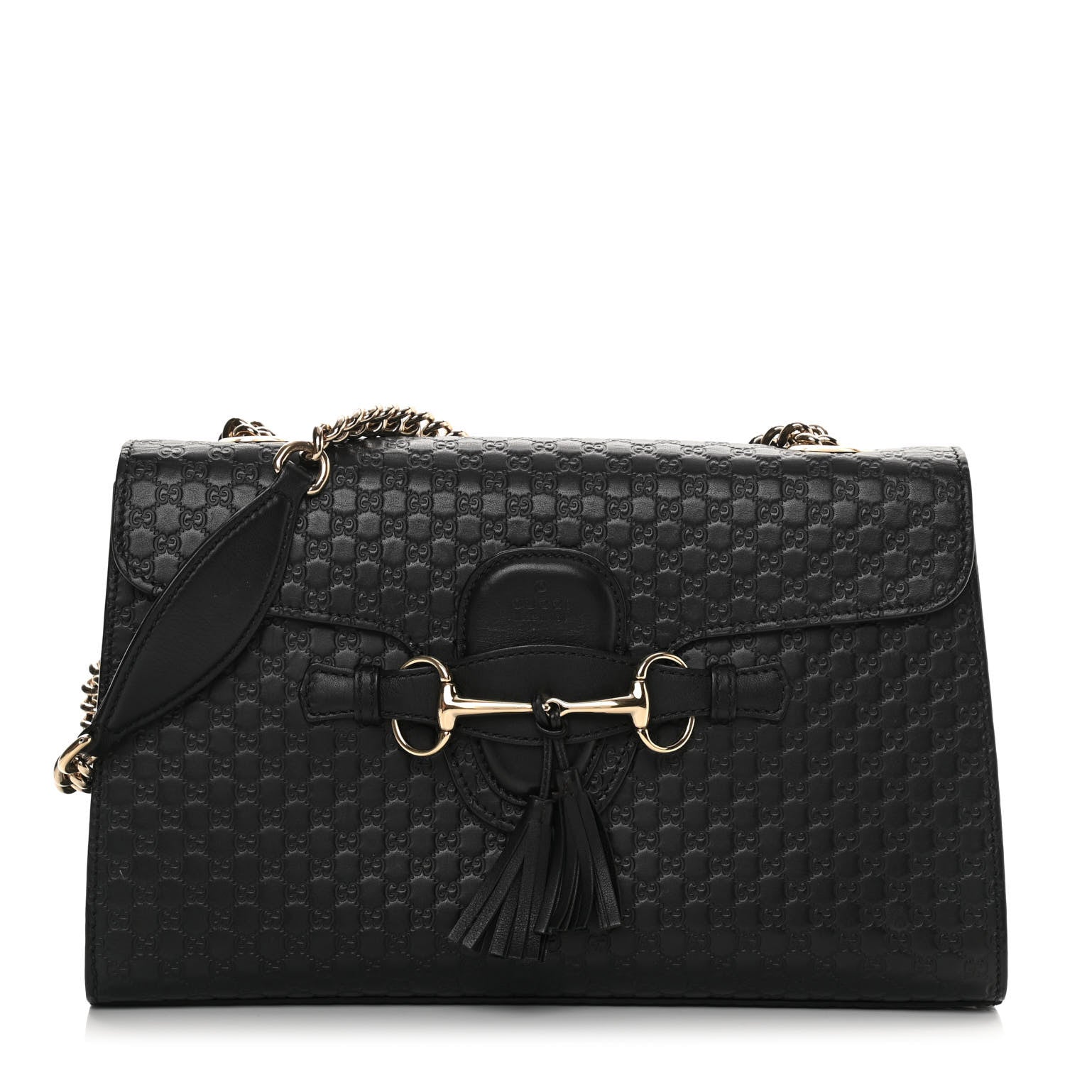 Gucci Microguccissima Medium Emily Chain Shoulder Bag Black 1 of 15