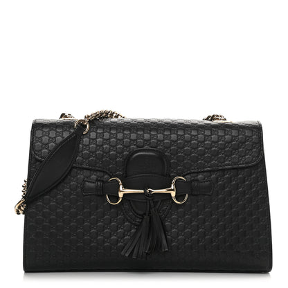 Gucci Microguccissima Medium Emily Chain Shoulder Bag Black 1 of 15