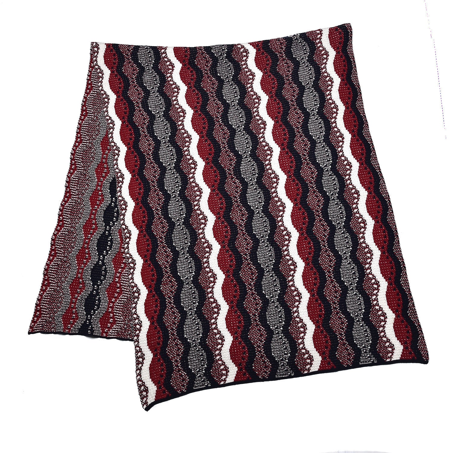 Chanel Wool Cashmere Paris-Dallas Striped Shawl Blue Red White 1 of 5