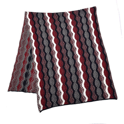 Chanel Wool Cashmere Paris-Dallas Striped Shawl Blue Red White 1 of 5