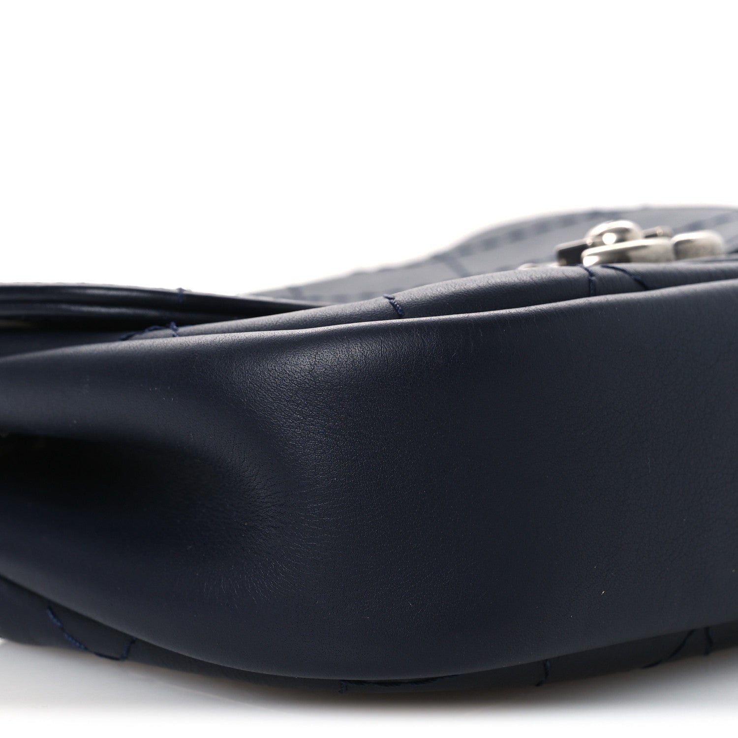 Chanel Calfskin Stitch CC Small Flap Navy Blue 9 of 11