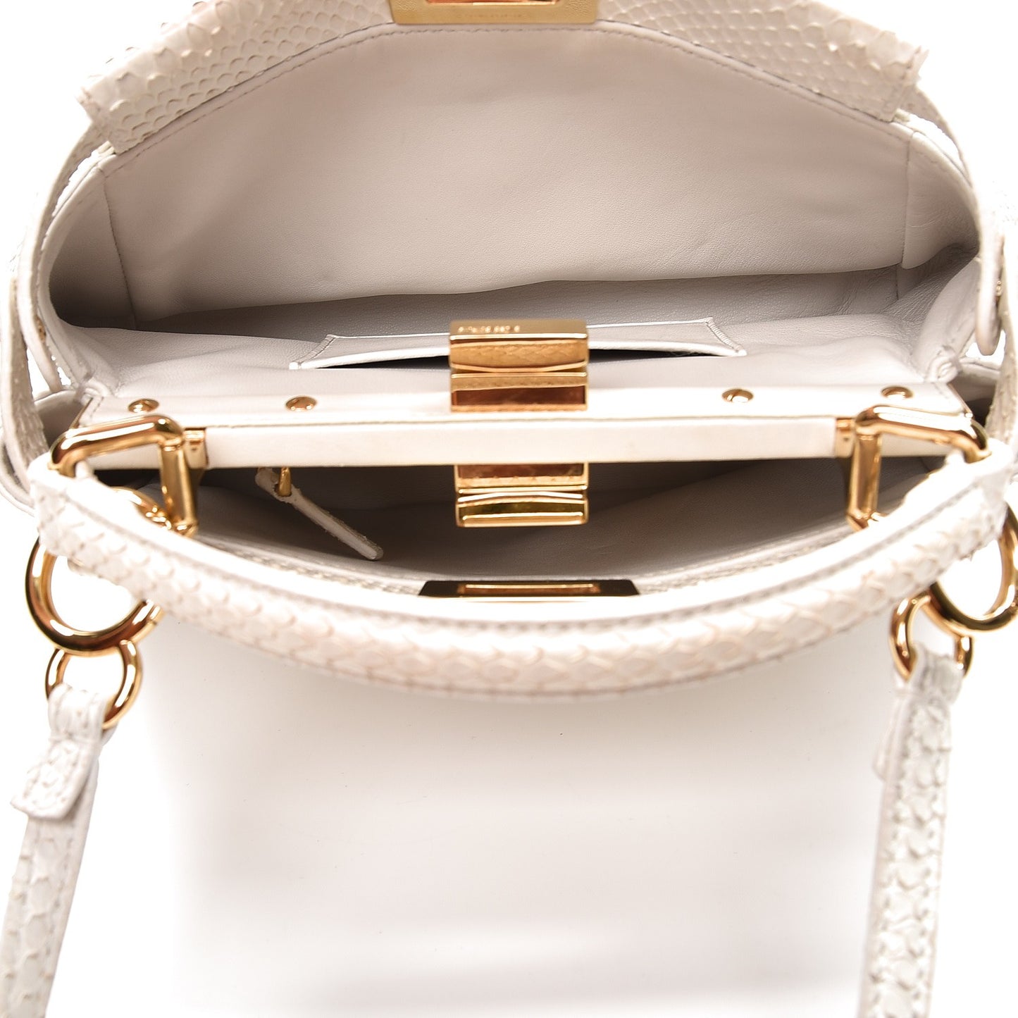 Python Mini Peekaboo Iconic Satchel White