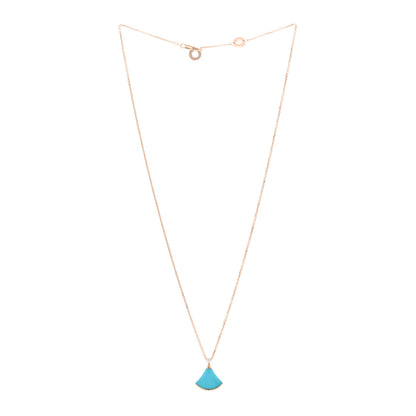 Bulgari 18K Rose Gold Diamond Turquoise Divas' Dream Pendant Necklace 3 of 5