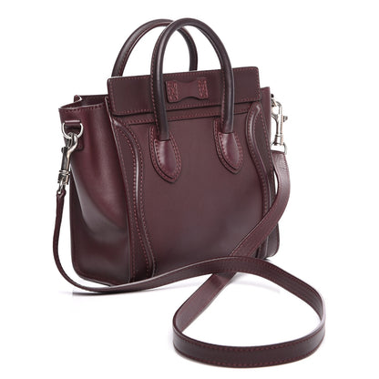 Celine Smooth Calfskin Nano Luggage Burgundy 3 of 9