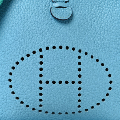 Hermes Taurillon Clemence Amazone Evelyne TPM Bleu du Nord Vert Verone 8 of 11