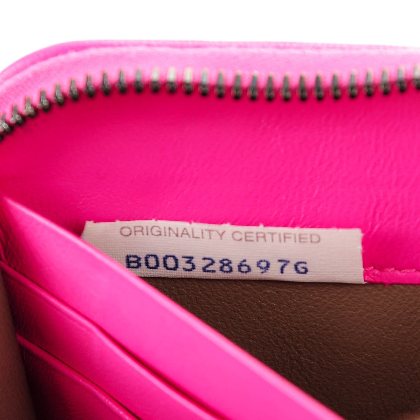 Nappa Intrecciato Zip Around Wallet Shocking Pink