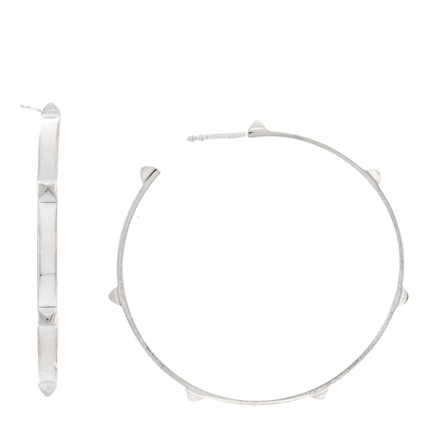 Hermes Sterling Silver Mini Clous Hoop Earrings 1 of 5