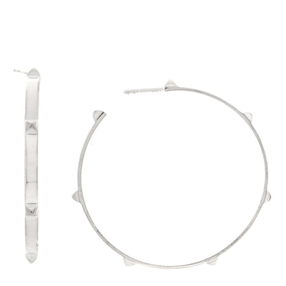 Hermes Sterling Silver Mini Clous Hoop Earrings 1 of 5