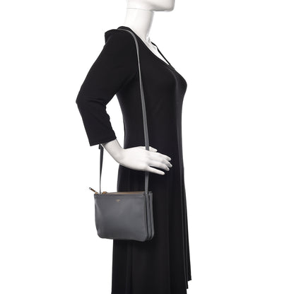 Celine Lambskin Small Trio Crossbody Bag Storm 2 of 13