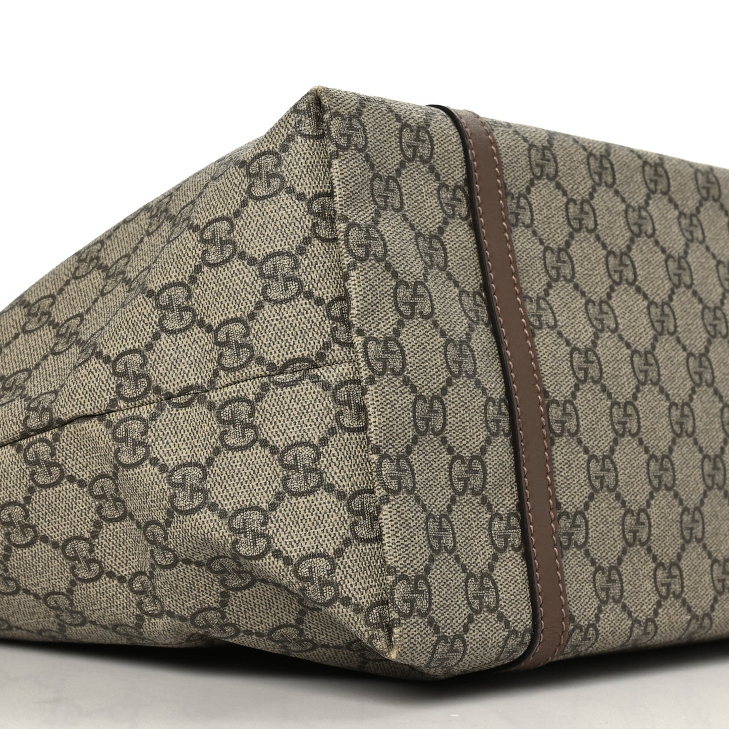 GG Supreme Monogram Medium Nice Tote Brown