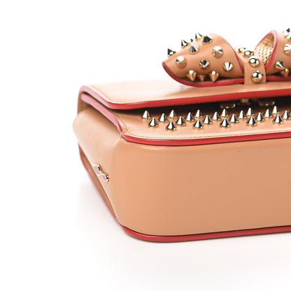 Christian Louboutin Calfskin Spikes Baby Sweet Charity Shoulder Bag Biscuit 6 of 8