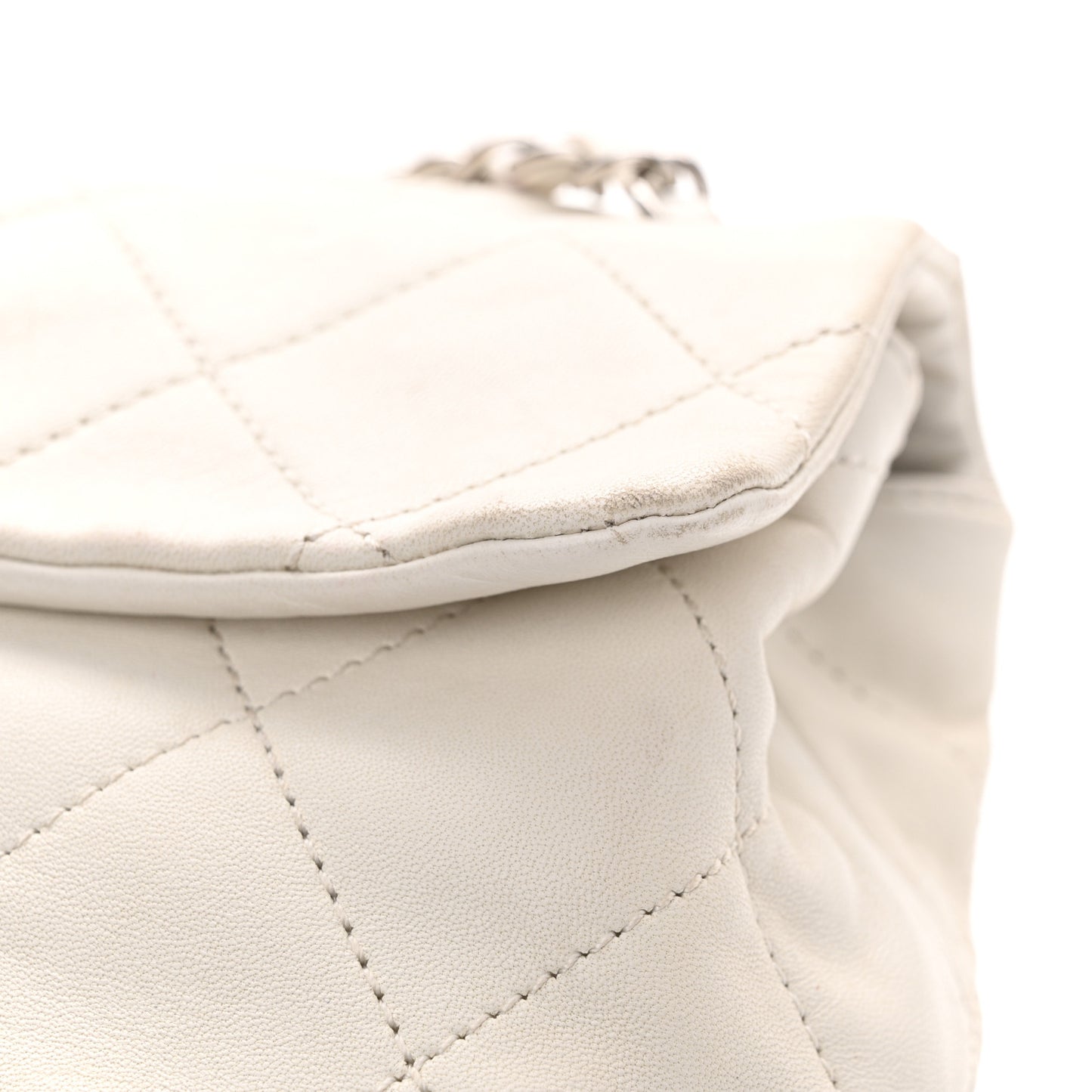Calfskin Quilted VIP Flap White Black