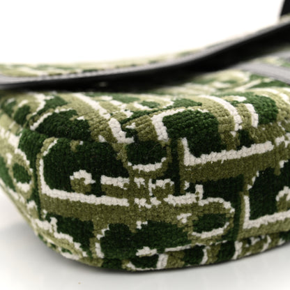 Christian Dior Velvet Oblique Mens Saddle Bag Black Green 8 of 9