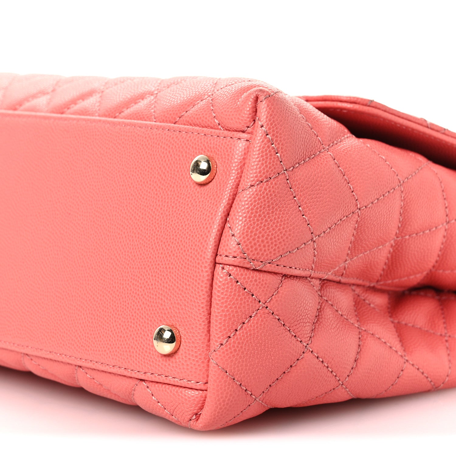 Chanel Caviar Quilted Small Coco Handle Flap Coral 10 of 17