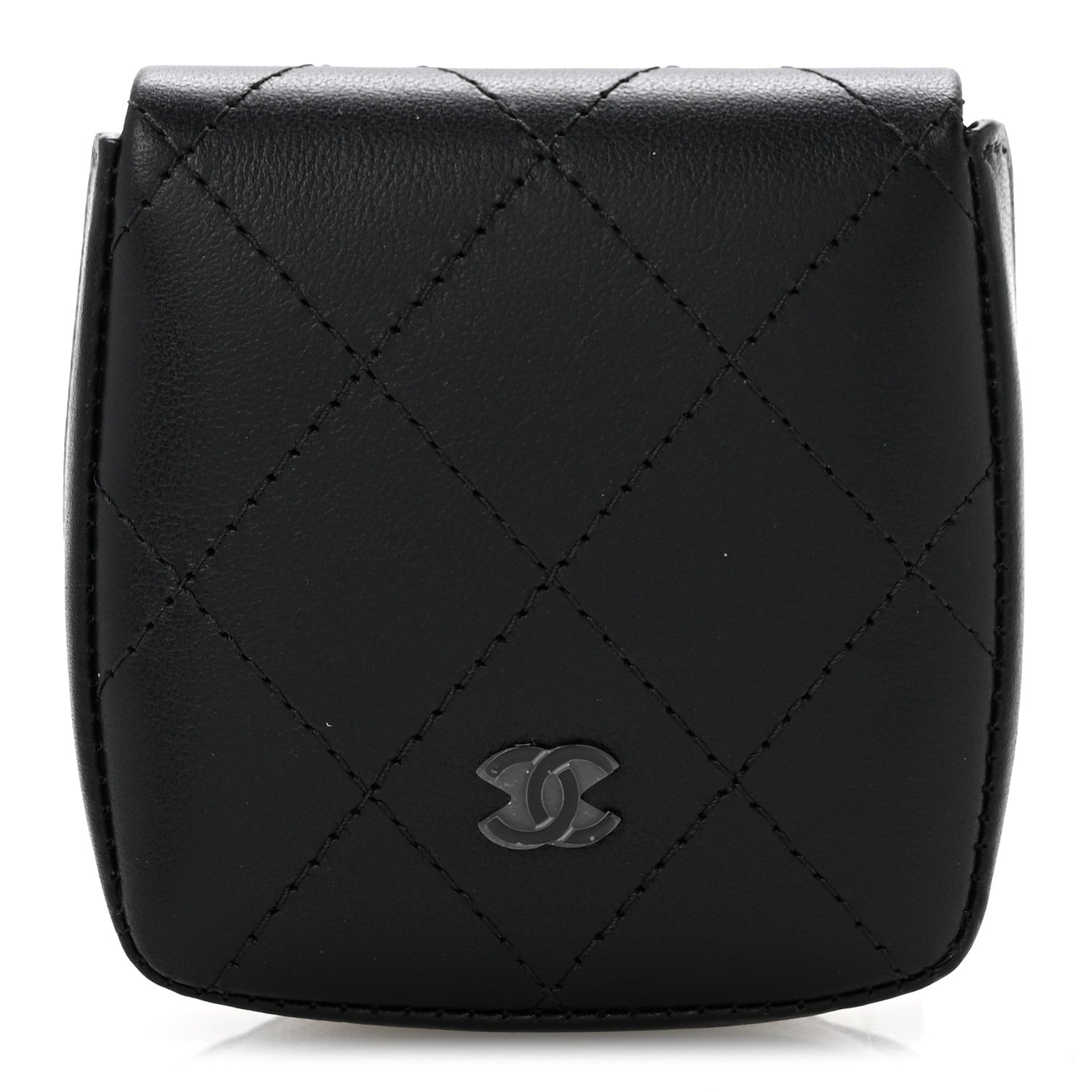 Chanel Goatskin Quilted Square Pouch Coin Purse So Black 1 of 8