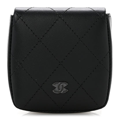 Chanel Goatskin Quilted Square Pouch Coin Purse So Black 1 of 8
