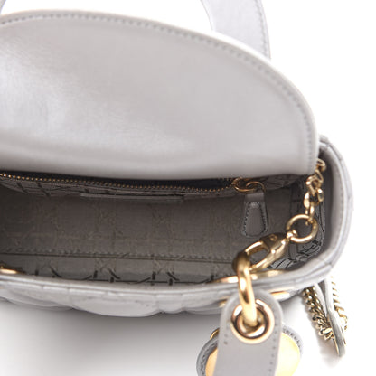 Christian Dior Metallic Lambskin Cannage Mini Lady Dior Grey 5 of 9