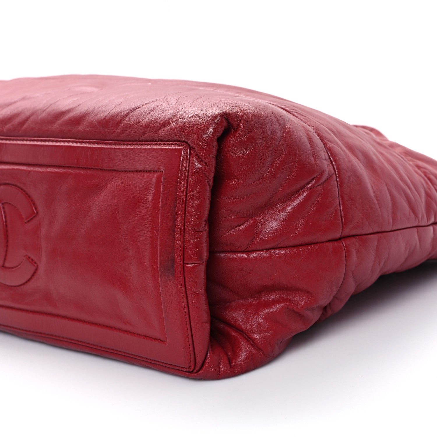 Chanel Lambskin Quilted Large Coco Cocoon Reversible Tote Red Red 10 of 11