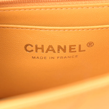 Chanel Lambskin Quilted Mini Top Handle Rectangular Flap Yellow 6 of 10