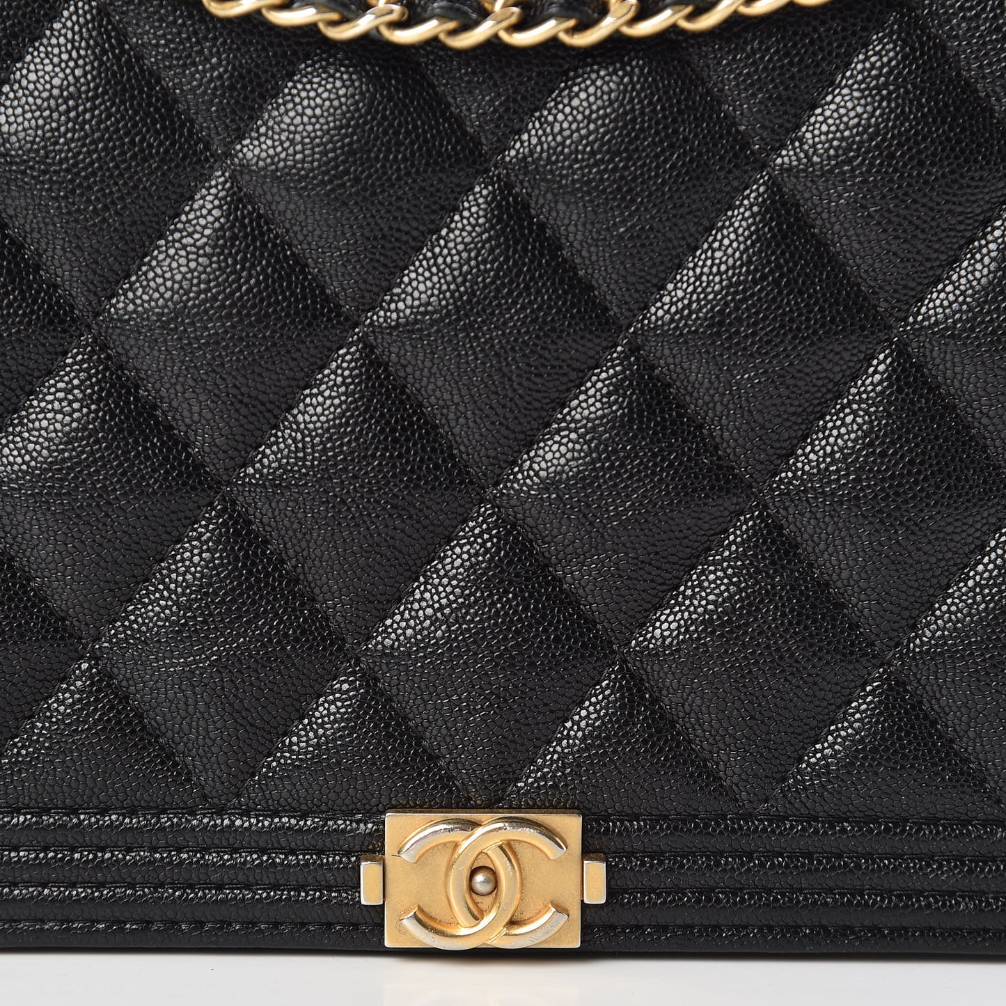 Caviar Quilted Boy Wallet On Chain WOC Black