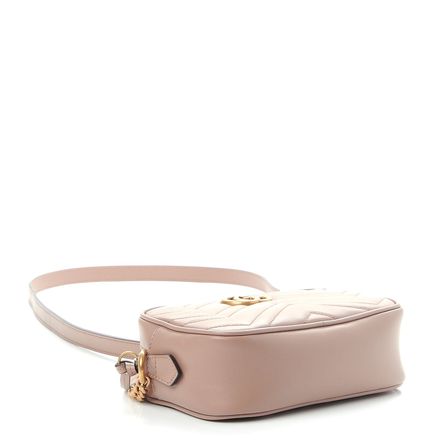 Calfskin Matelasse Mini GG Marmont Chain Shoulder Bag Porcelain Rose
