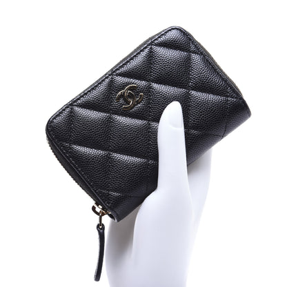 Chanel Caviar Quilted Zip Coin Purse Black 2 of 11
