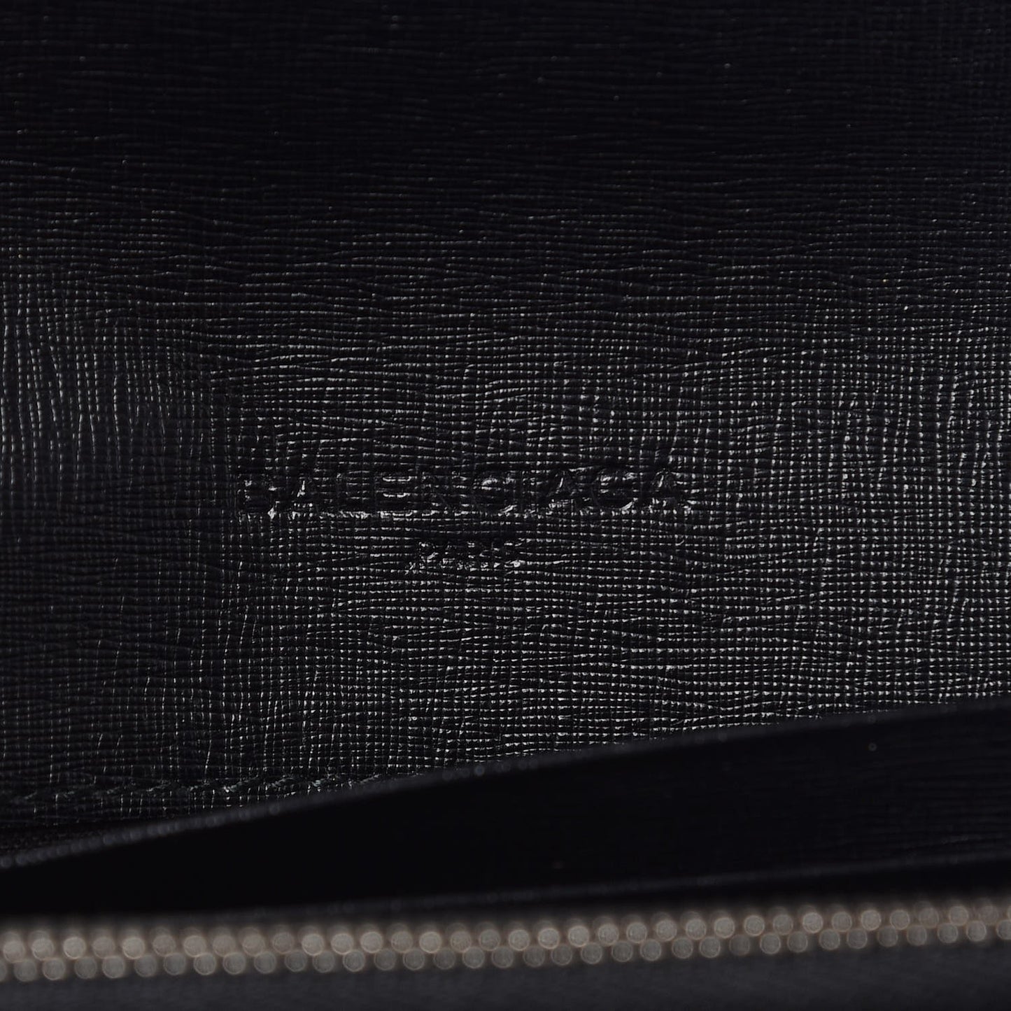 Saffiano Square Check Wallet Black White