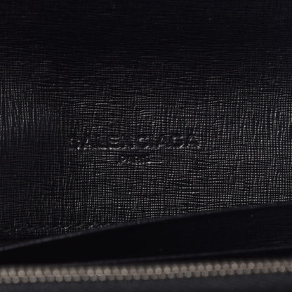Balenciaga Saffiano Square Check Wallet Black White 6 of 8