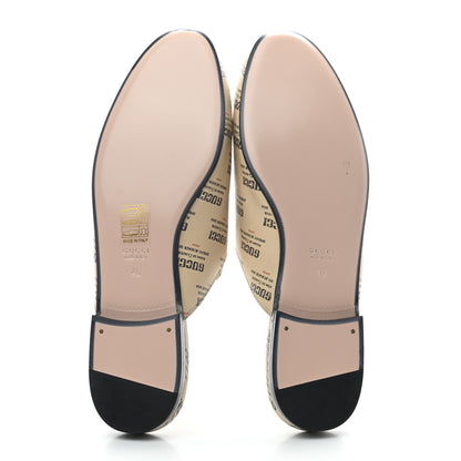 Gucci Calfskin Stamp Print Womens Princetown Slippers 40 Soy Black 5 of 7