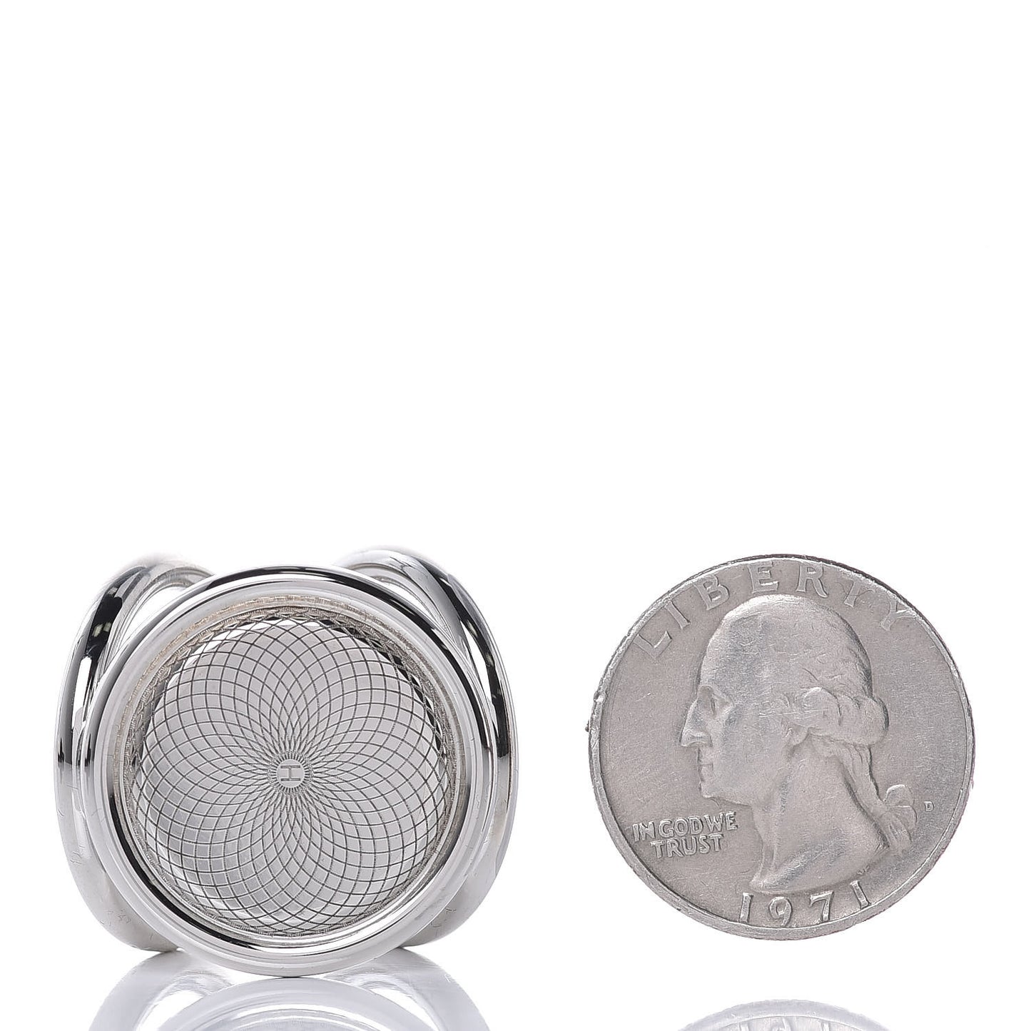 Palladium Trio Rosace Gravee Scarf Ring