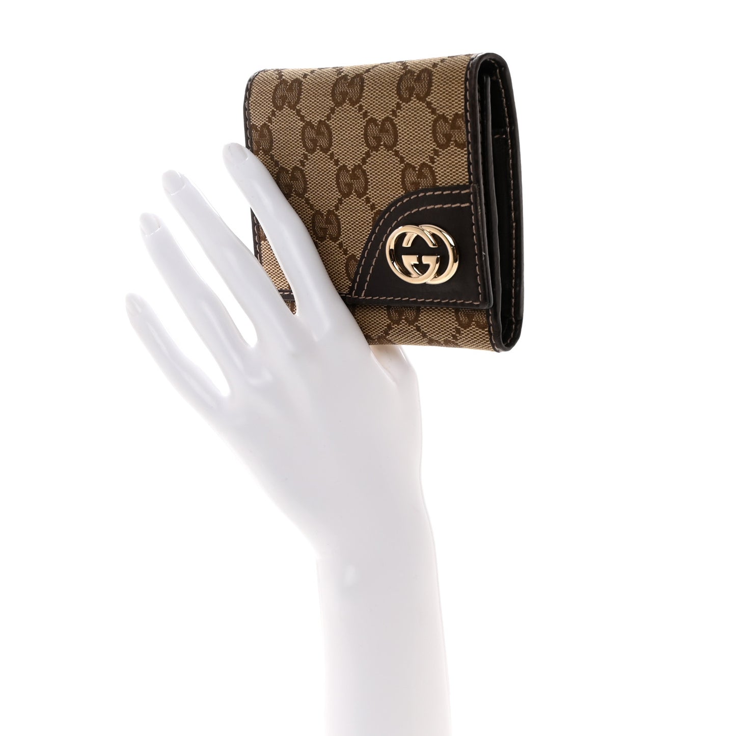 Monogram Britt Tri Fold Wallet Dark Brown